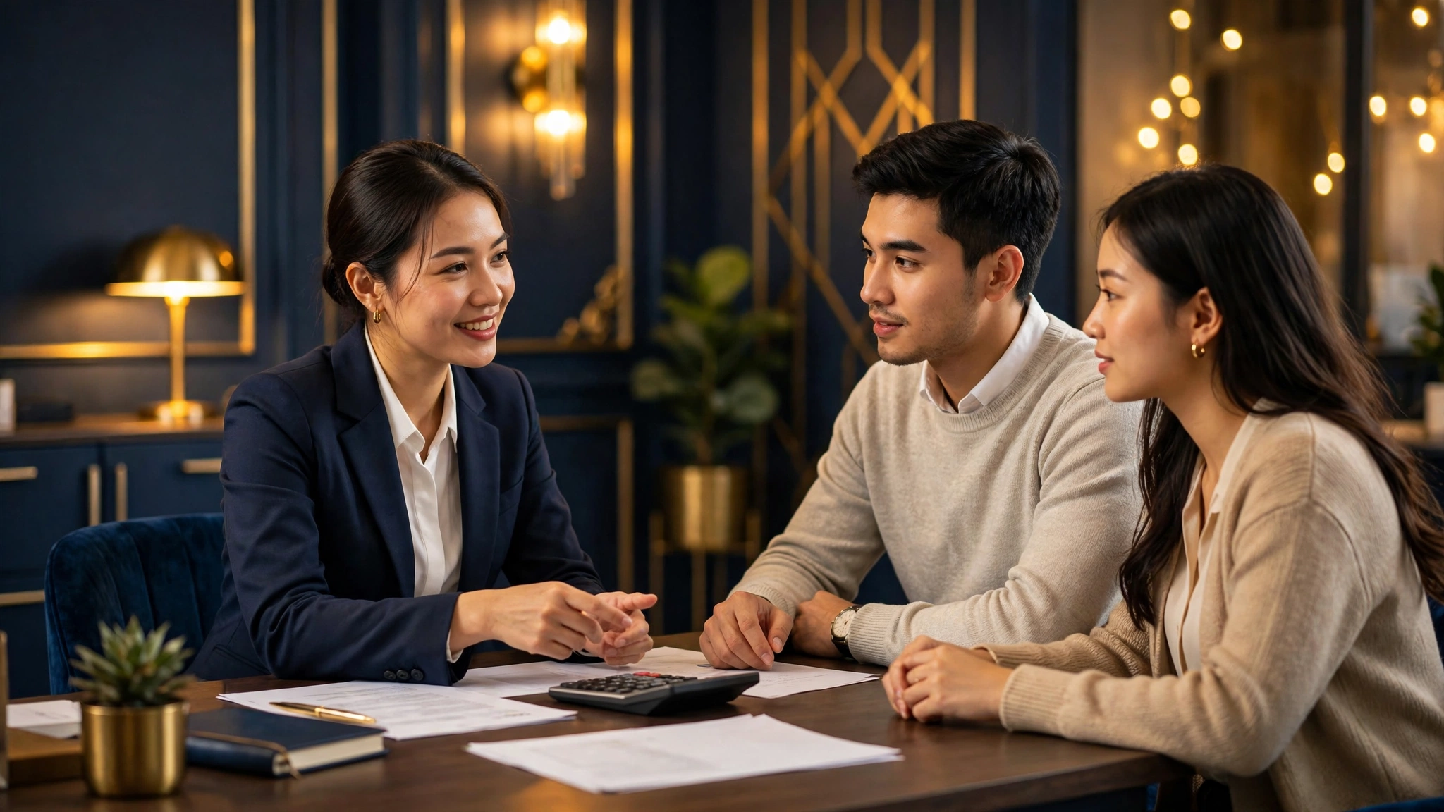 Chuyên viên môi giới tài chính tư vấn hồ sơ vay cho khách hàng